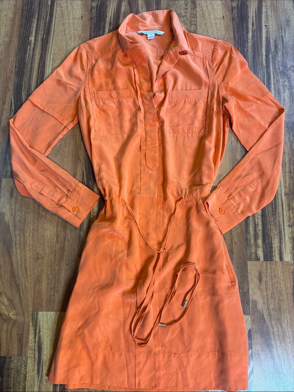 Diane Von Furstenberg 100% Silk Shirt Dress